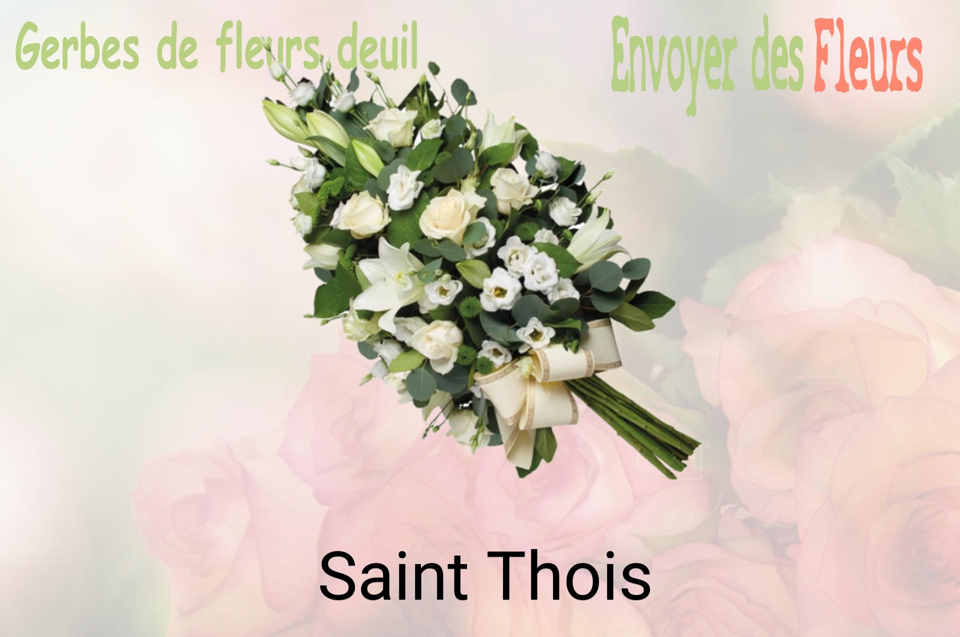 Gerbe de fleurs de deuil livrée à Saint-Thois